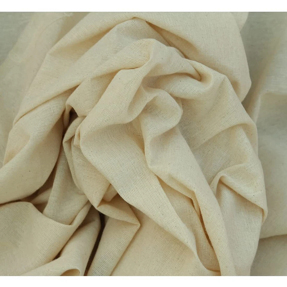 Natural 100% Cotton Unbleached Sheeting Fabric, 58" Wide For DIY Projects - Image 3 of 4