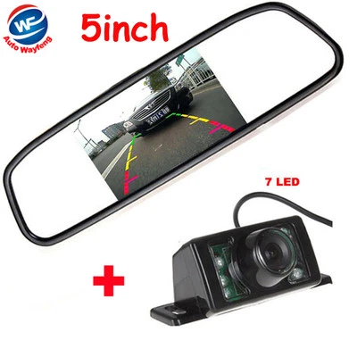 Rétroviseur avec Ecran TFT LCD 5 pouces + Caméra de recul pour Voiture CCD CCD - Photo 1/4