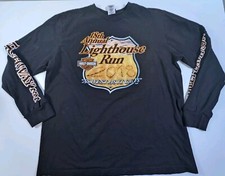 Harley-Davidson Motorcycle Shirt 18th Annual Lighthouse Run Black XL Highway 101