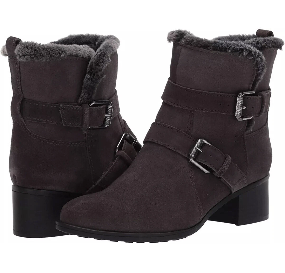 Naturalizer Leather Faux Fur Lace Up Winter Boots | Black | 8M Naturalizer Faux Fur Boots for Women | eBay main image 2