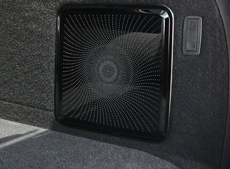 Ajuste para Lincoln MKX 2016-2018 maletero de titanio negro ambos lados cubierta de altavoz moldura Foto 4 de 4