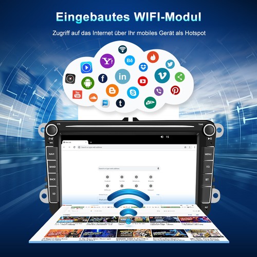 Android 12 Apple Carplay Autoradio GPS Navi für VW GOLF 5 6 PASSAT TOURAN TIGUAN - Bild 5 von 12