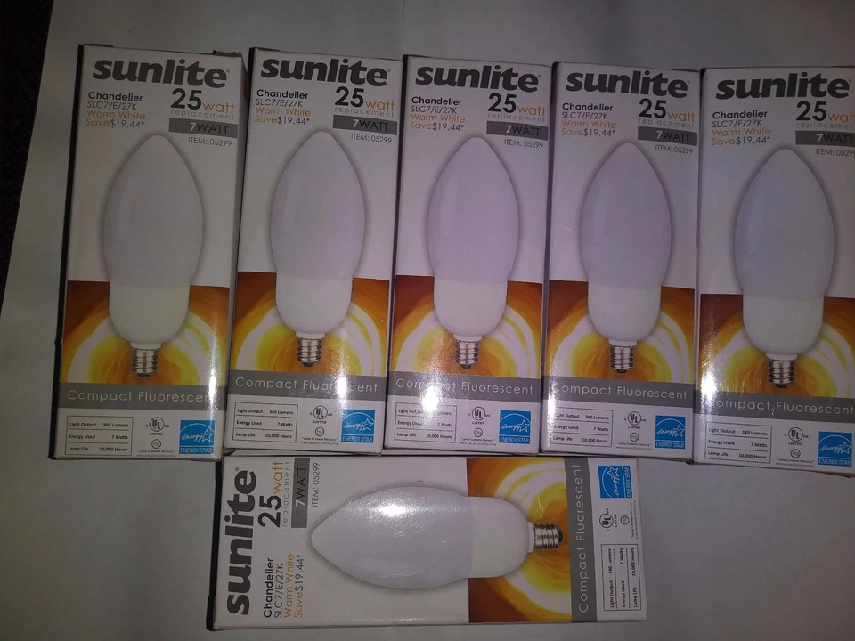 Sunlite SLC7/E/27K Chandelier Lamp 7 Watts Warm White Candelabra base New 05299 - Image 3 of 4