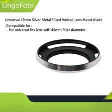 Universal 49mm Metal Tilted Vented Lens Hood shade For Lens with 49mm Filter