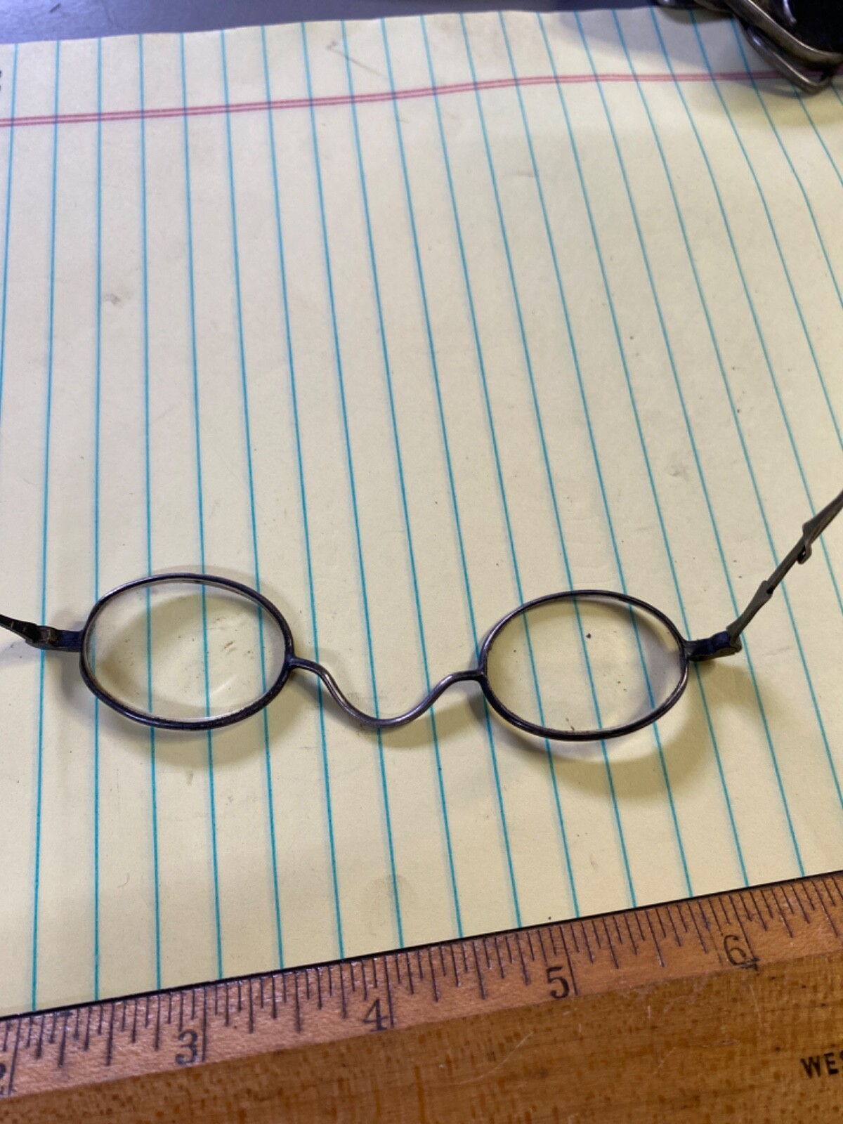 Rare Antique Silver Sliding Extendable Adjustable Arms Eyeglasses