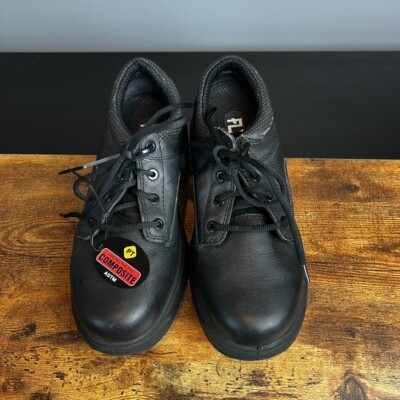 Georgia Boot Men Low-Cut FLXpoint Comp Toe Oxford Work Shoes Black Size 8M READ