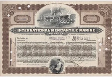 International Mercantile Marine Stock Certificate New Jersey Tan