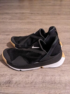 Women's Size 7.5 - Nike Go FlyEase Black White Gum Slip On Shoes