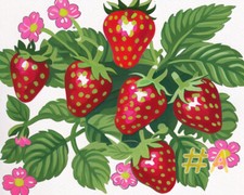 Mouth-Watering Strawberries Printed Needlepoint Canvas FA241