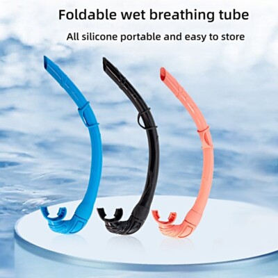 Cost-Effective Durable Portable Foldable Underwater Wet Snorkel for Air Exchange
