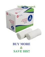 DYNAREX CONFORMING STRETCH GAUZE BANDAGE WRAPS 3" ROLL 3103 NON-STERILE 12 ROLLS