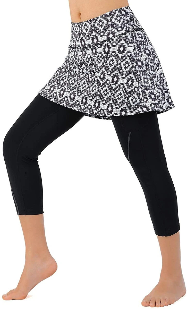 ANIVIVO Women Tennis Skirted Leggings with Pockets, Capris Yoga