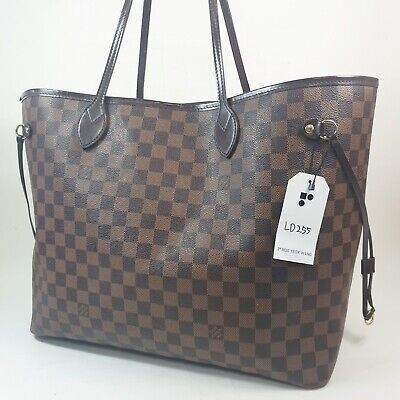 Authentic Louis Vuitton Neverfull GM Damier Ebene N41357 Bag Without Pouch  LD255