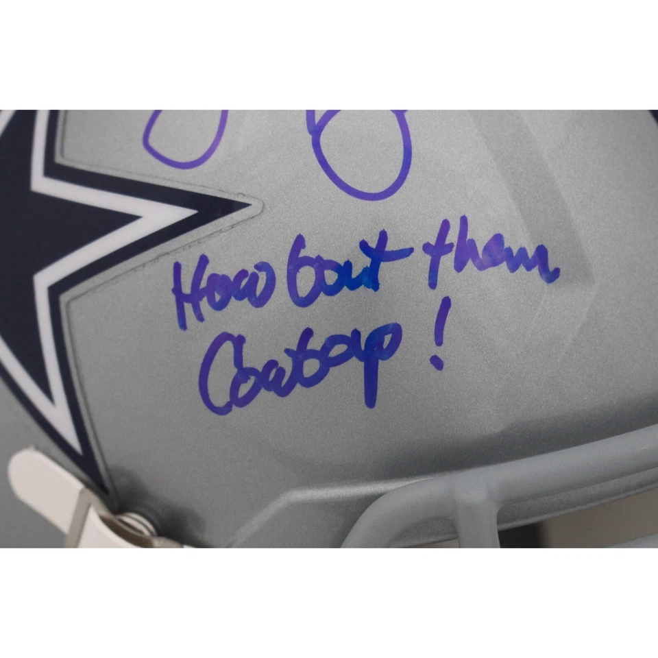 Jimmy Johnson autografado Dallas Cowboys F/S inscrição capacete Beckett 48636 - Imagem 3 de 4