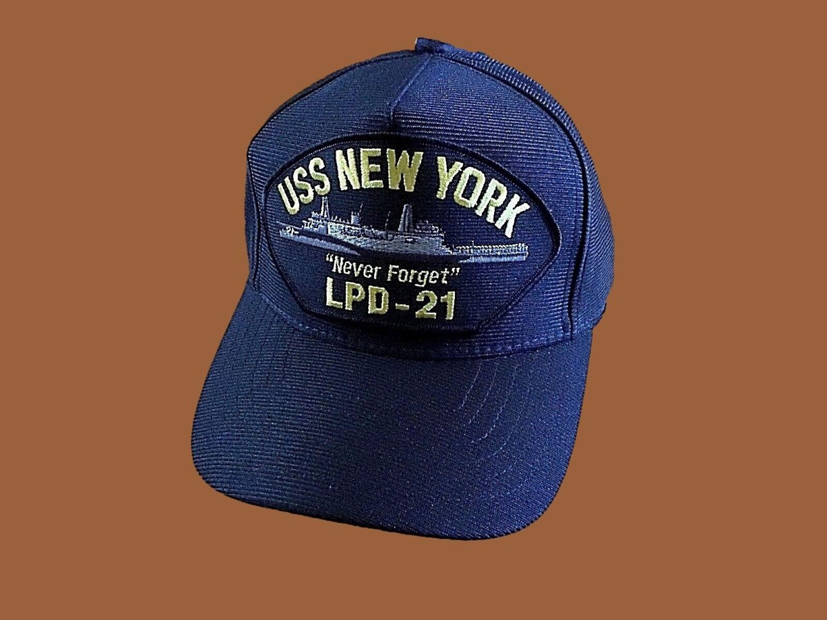 USS NEW YORK LPD-21 NEVER FORGET NAVY SHIP HAT U.S MILITARY