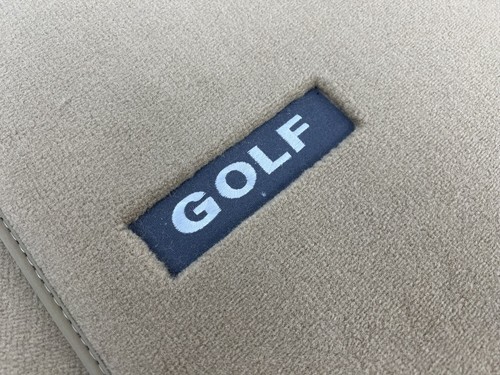 Original VW Fußmatten Velours Premium Set vorne Golf V 5 6 Pure Beige mit Logo - Picture 6 of 10