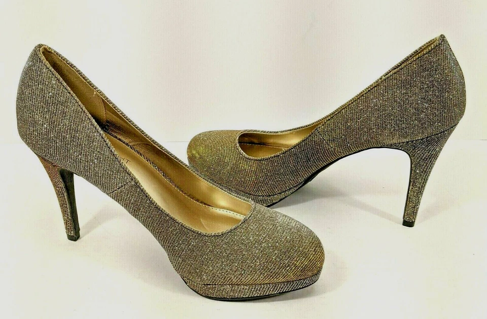 Mujer Talla 6.5 Plateado Metálico Brillo Plataforma Spike Fioni Noche BONITO Foto 2 de 4