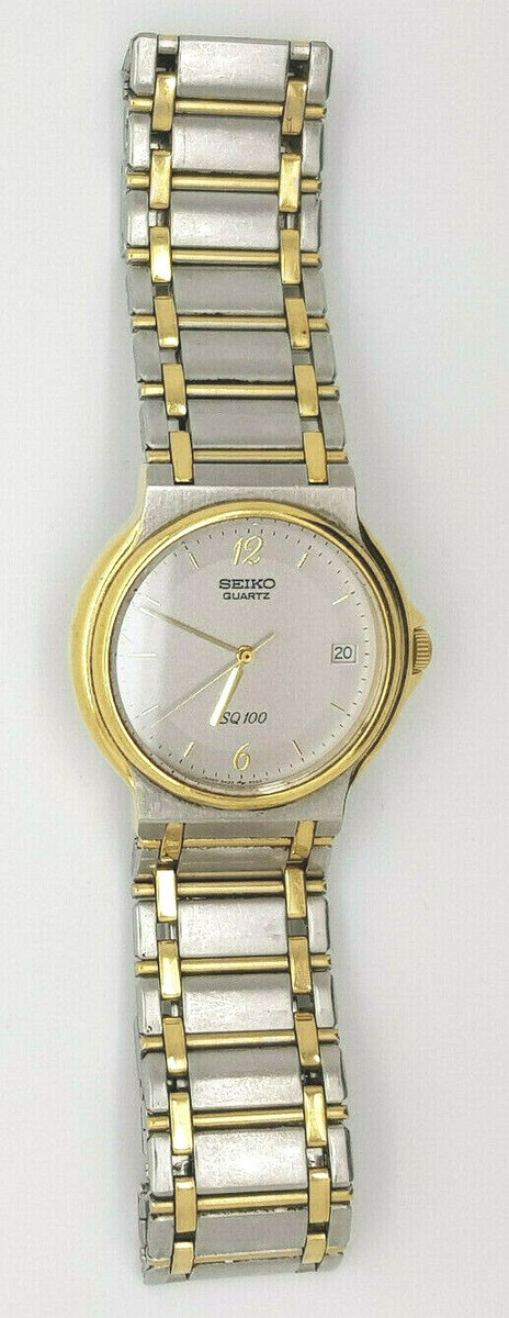 Seiko Quartz SQ 100 5H22-6050 Two Tone | eBay
