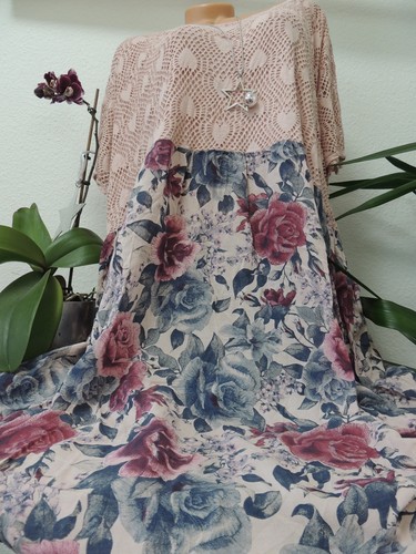 Damen Kleid Größe 52 54 56 58 60 Übergröße Kleider Maxikleid Spitze Blumen  1 | eBay