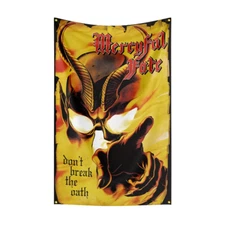 Mercyful Fate Heavy Metal Band Flag Banner Wall Art Tapestry + Brass Grommets 
