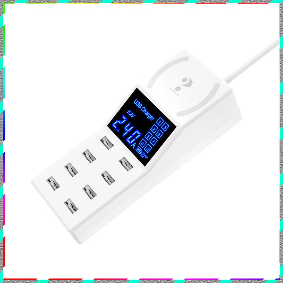 Multi-port charge +8USB+ non-slip pad charger USB hub 12V fast charging station - Image 3 of 4