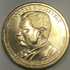 2013 D - Theodore Roosevelt - Presidential Golden Dollar Coin