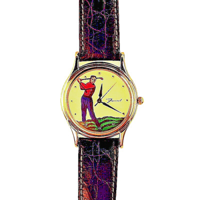 New Golf 2 Tone Fossil LTD Unworn, Water Resistant, Dress Leather Band Watch $89