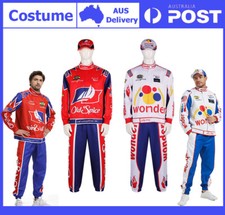 Talladega Nights Ricky Bobby Cosplay Full Set Racing Suit Hat Halloween Costume