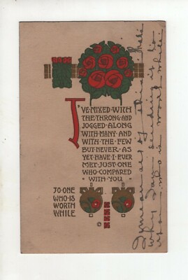 Antique Post Card - To One Who Is Worth While