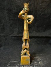 15.2 "Old Chinese Bronze Gilt Dynasty Egyptian Pharaoh Standing Statue Sculpture