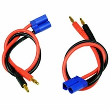 2pcs EC5 Male to 4mm Banana Plug Cable Connector For Lead Battery Charge 12AWG