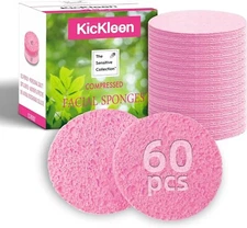 60-Count Compressed Facial Sponges 100% Natural Makeup And Mask Removal Skin Mas