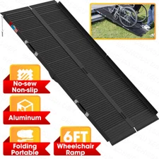 6 FT Folding Aluminum Wheelchair Ramp Portable Mobility Scooter Non-Slip 600 LBS
