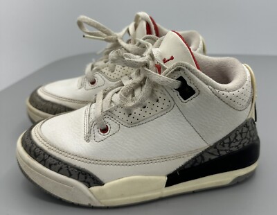 ND Nike Air Jordan 3 Retro White Cement DM0966-100 Kids Size
