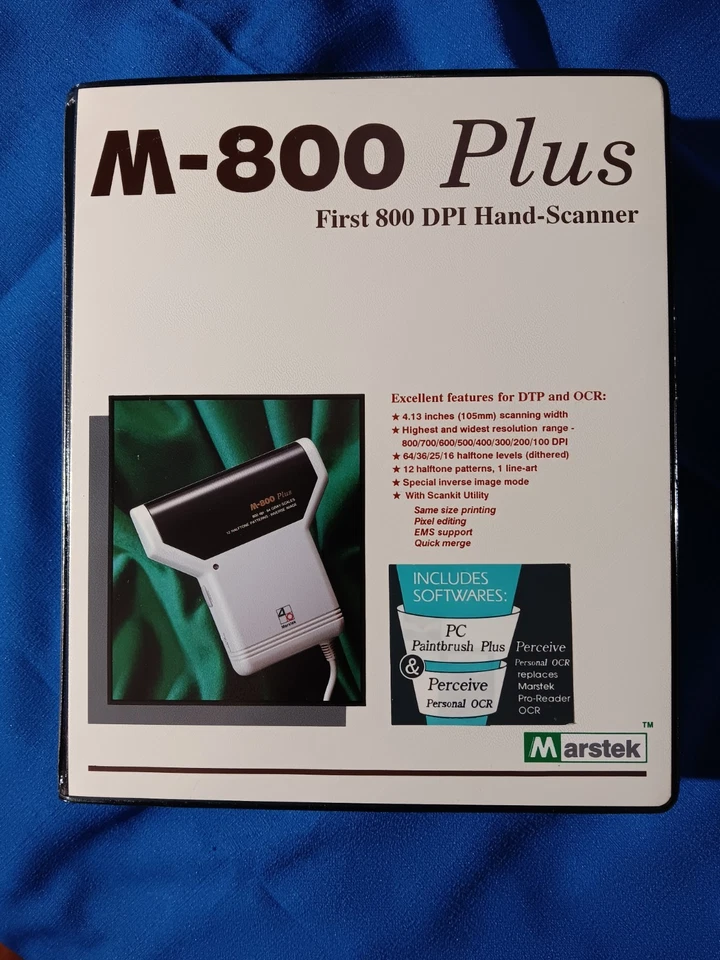 Vintage Marstek M-800 800 dpi Handscanner | Koffer, Treiberkarte & Software.