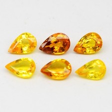 💎 6pcs Lot 3.11ct t.w VS-VVS Pear Yellow Sapphire - Africa Gemstone