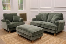 Premier Collection Penryn Medium 2 Seat Sofa, Single Chair & Ottaman Footstool