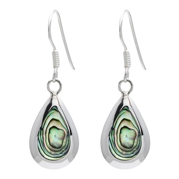 Silverly Sterling Silber Teardrop Abalone Muschel Ohrringe-image