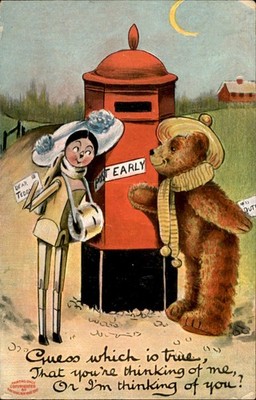 Sutton England Cancel Dear Teddy Post Early c1900-20s Vintage Postcard