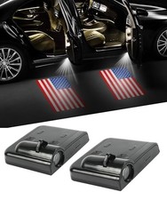 2Pcs Car Door Lights,Door Lights Logo Projector,Car Red American Flag