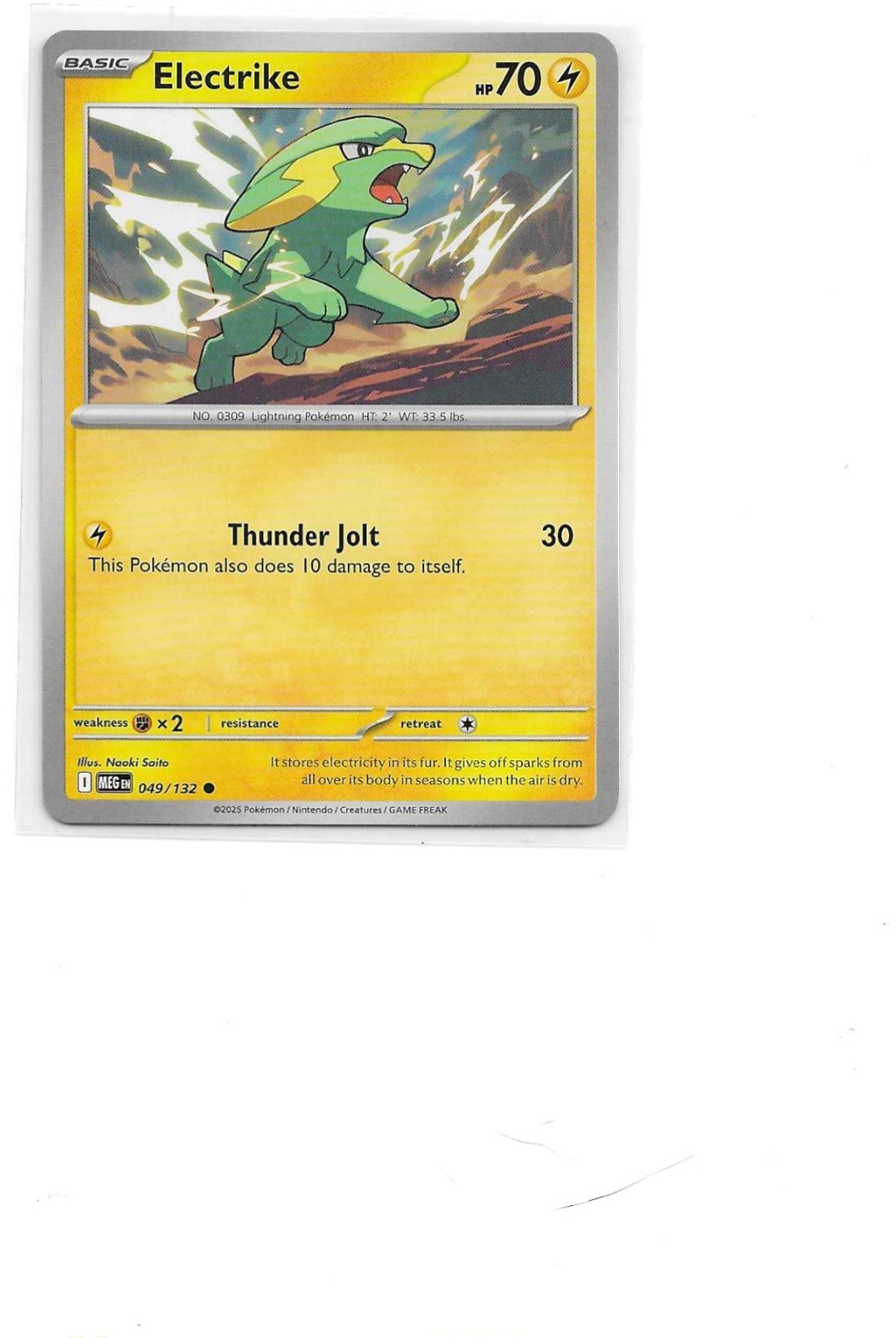 Pokemon Electrike (49/189) Mega Evolution NM REVERSE HOLO