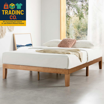 Naturalista Classic - 12 Inch Solid Wood Platform Bed with Wooden Slats, No Box