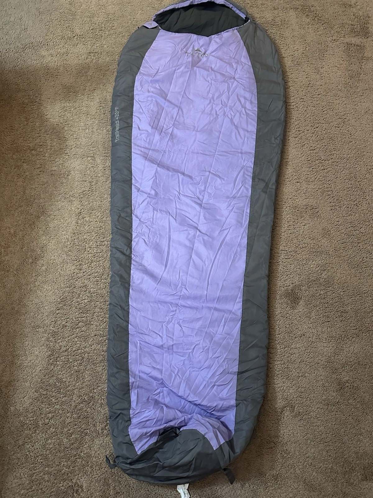 TETON Sports TrailHead +20 Degrees Mummy Sleeping Bag Purple Grey
