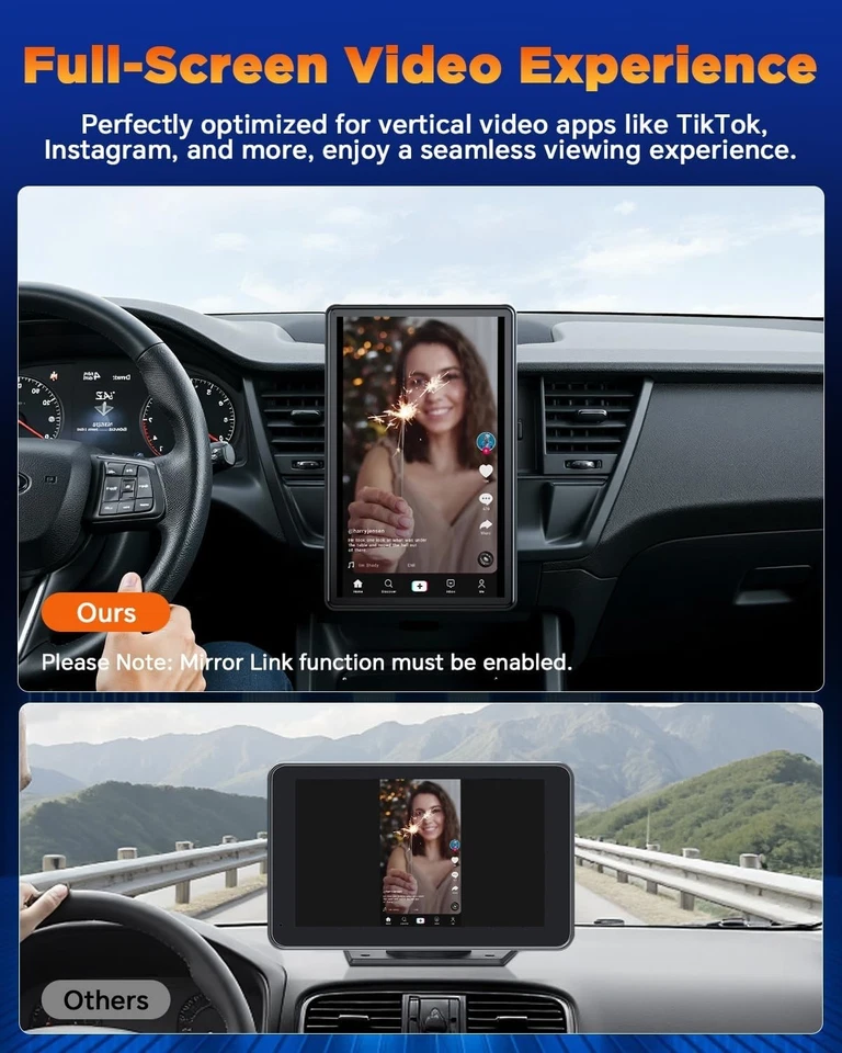 Volam CarPlay Display 7 Zoll Magnetisch Hochformat - Bild 4 von 4