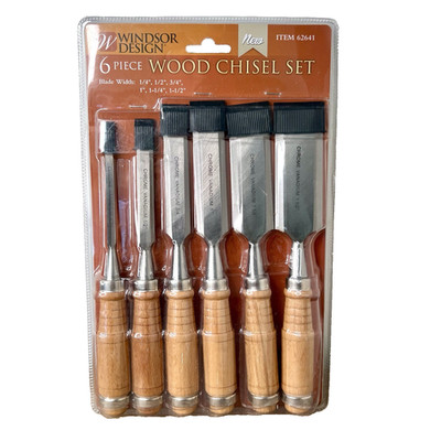 Windsor Design 6PC Wood Chisel Tool Set # 62641 Chrome Vanadium Blades 