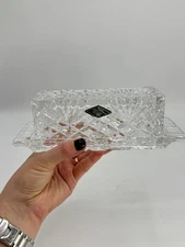 Shannon Crystal Butter Dish with Lid – Rectangular Cut Glass Holder
