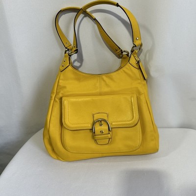 Coach F24686 Campbell Hand Tote Bag One Shoulder Hobo Leather Sunshine  Yellow