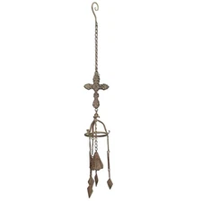 Manual Woodworker Cross Wind Chime Bell 4.75" X 4.75" X 33.25" NEW