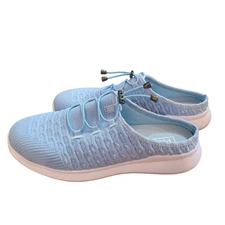 PROPET  Women's 8.5 XX 4E TRAVELBOUND SLIDE BABY BLUE STRETCH KNIT MESH MULE 