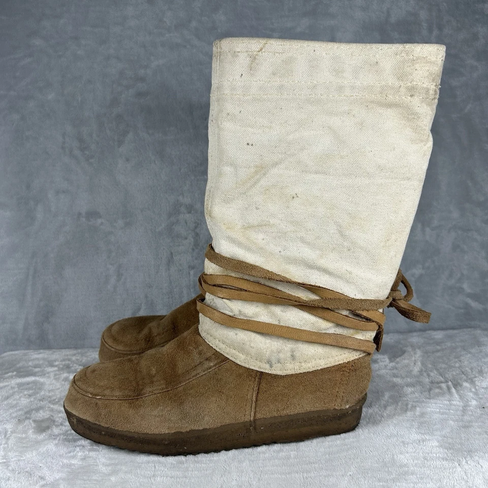 Botas Steger Mukluks para mujer talla 7 altas marrón beige piel de alce hechas en invierno en EE. UU. Foto 3 de 4